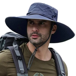 Wide Brim Sun Protection Hat Outdoor Unisex Ventilated Bucket Hats for Hiking... - Picture 1 of 8