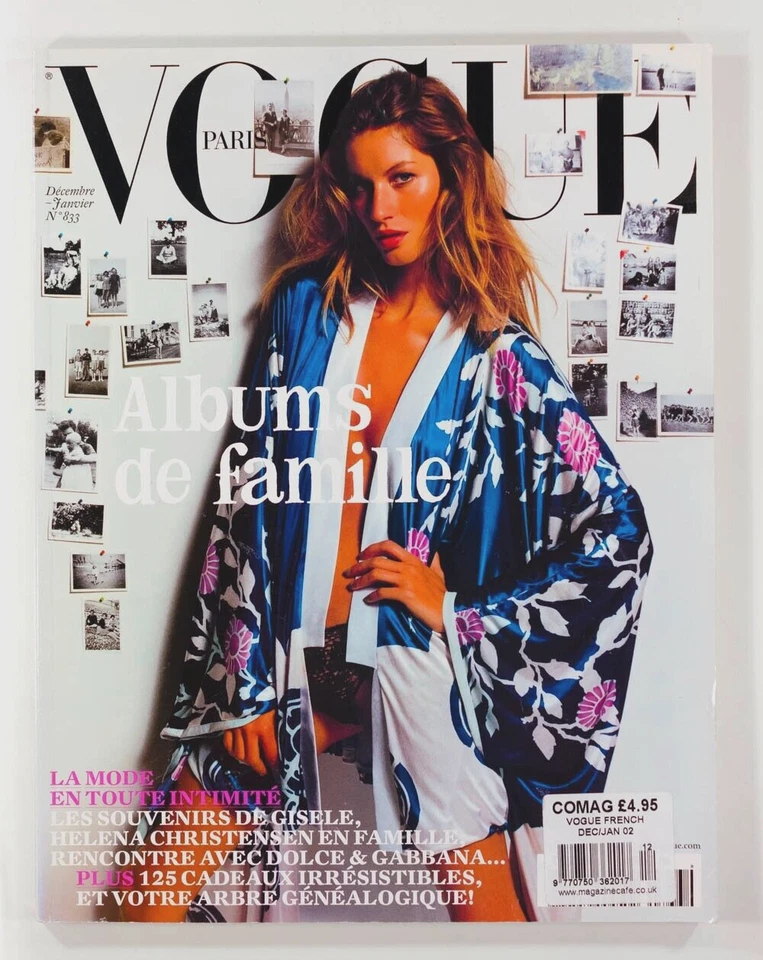 GISELE Dolce & Gabbana HELENA CHRISTENSEN Paris Vogue 2002 December Family Album - Image 1 of 1