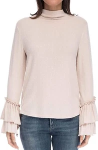 Bobeau Linda Cozy Mock Neck Long Sleeve Pleated Cuff Pullover Top Size 1X NWT - Picture 1 of 12