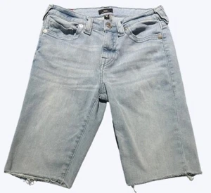 True Religion Women's Shorts Riley Raw Hem Bermuda Shorts Light Wash Sz 28 - Picture 1 of 4