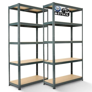AREBOS Estanterías Taller Estanterías Sin Tornillos Juego de 2 Estanterías Sótan - Imagen 1 de 11