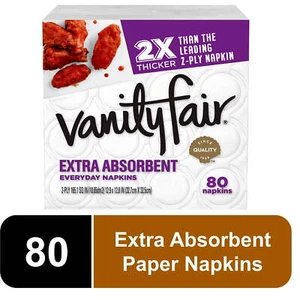 Servilletas de papel desechables extra absorbentes Vanity Fair, blancas, 80 unidades - Imagen 1 de 11