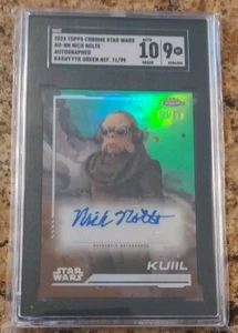 2024 Topps Chrome Star Wars Green Refractor. Kuiil ~ Nick Nolte 71/99 Autograph - Picture 1 of 3