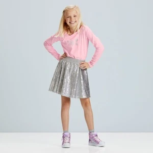American Girl Snow Pretty Pink Top & Silver Sparkle Skirt for Girls Small 7/8 - Picture 1 of 5