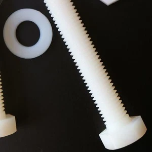 10x Natur Nylon, Sechskant Kunststoff Muttern & Schrauben, Unterlegscheiben, M10x 100mm, Sechskant - Bild 1 von 7