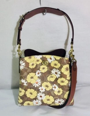 ТРЕНЕР ивы подпись холст цветочный печать ведро сумка - Изображение 1 из 3