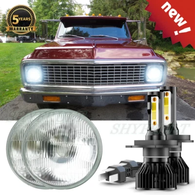 7Inch GLASS Headlight Round Hi/Lo Sealed Beam For Chevrolet C30 Pickup 1962-1974 - Изображение 1 из 4