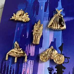 Gold Cinderella Mini Pin Set | 3D molded metal plated pins - Picture 1 of 4