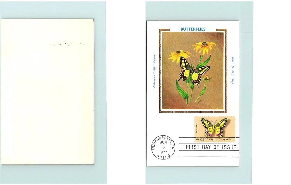 S01-3837, BUTTERFLIES, SWALLOWTAIL, CARD, COLORANO SILK FDC, - Image 1 of 1