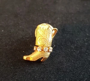 Pin Tack Boot Vaquero Tono Dorado Rhinesatone - OCCIDENTAL - Imagen 1 de 3