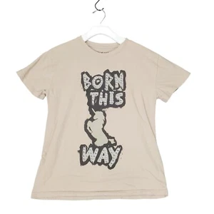 T-shirt donna LADY GAGA TAGLIA M manica corta beige nata così via scintillante unicorno - Foto 1 di 4