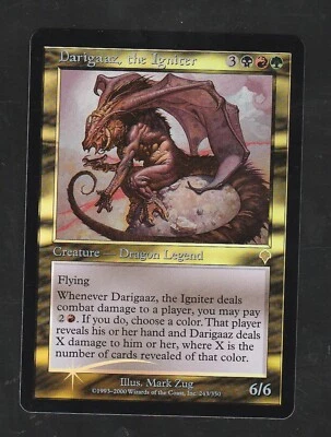Magic the Gathering #243/350 DARIGAAZ, THE IGNITER Invasion Gold Foil Rare 2000 - Image 1 of 2