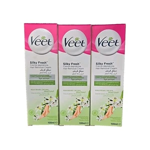 Veet Hair Removal Cream Silk & Fresh*Dry Skin* Lot 3 Of 100ml Each. Exp. Jan 24 - Picture 1 of 6