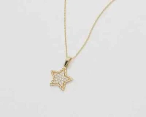 2.00 Ct Round Cut Simulated Diamond Star Pendant 14K Yellow Gold Plated - Picture 1 of 4