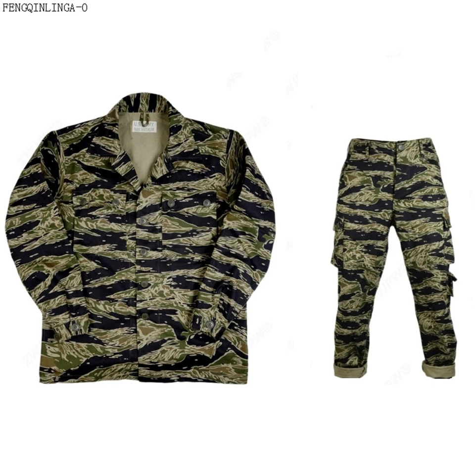 USMC Jungle Jacket Trousers Tiger Stripe Camo Combat Uniforms Top Pants - Image 1 of 4