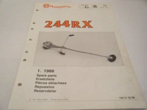 NUEVO HUSQVARNA 244RX LISTA DE PIEZAS ILUSTRADAS 1988 NO UNA REIMPRESIÓN - Imagen 1 de 1