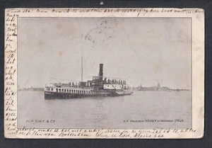 NETHERLANDS 1903 ’S.S. PRESIDENT KRUGER’ STEAMER POSTCARD APELDOORN LOCAL USE - Picture 1 of 2