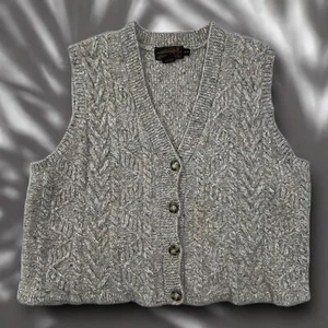 Men's Medium Vintage Eddie Bauer Wool/Cotton Blend Sweater Vest Oatmeal Heather - Picture 1 of 8