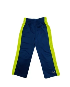 Boys Puma Pants Size 4 Blue w/ Neon Green Trim Polyester - Picture 1 of 3