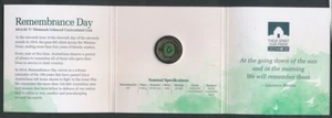 Australia: 2014 $2 Remembrance Coloured Green Coin, C mintmark in Mint Card - Bild 1 von 2