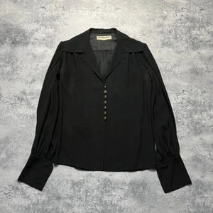 Blusa negra vintage Yves Saint Laurent Paris para mujer talla 40 manga larga - Imagen 1 de 7