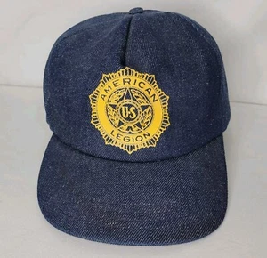 Cappello snapback vintage American Legion denim berretto camionista veterani agricoltori USA - Foto 1 di 9