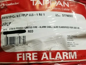 Cable Southwire/Tappan 16/1P sólido alarma contra incendios ciudad de Nueva York LL5 FPLP/50 ft - Imagen 1 de 7