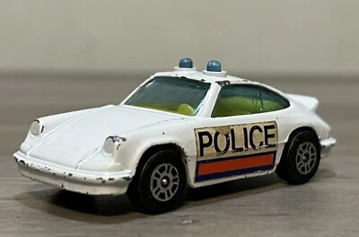 Vintage Corgi Juniors Porsche Carrera Police Car White Yellow Great Britain Made - Image 1 of 4