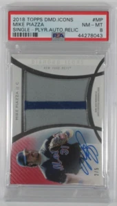 2018 Topps Diamond Icons Mike Piazza Auto Relic Red PSA 8 Near Mint #JPA-MP /5 - Picture 1 of 3