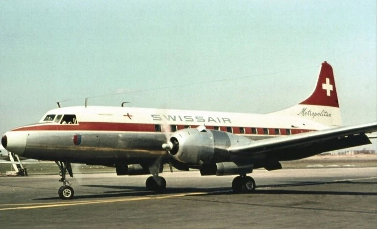 Swissair Convair 440 HB-IMF @ Prague 1964 - postcard - Image 1 of 1