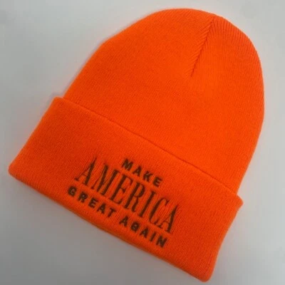 MAKE AMERICA GREAT AGAIN, gorro con puños bordado en oscuro espresso chocalate Foto 1 de 3