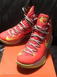 Scarpe da basket Kevin Durant KD V DMV Bright Crimson Volt 554988 610 taglia 10 NIKE - Foto 1 di 12