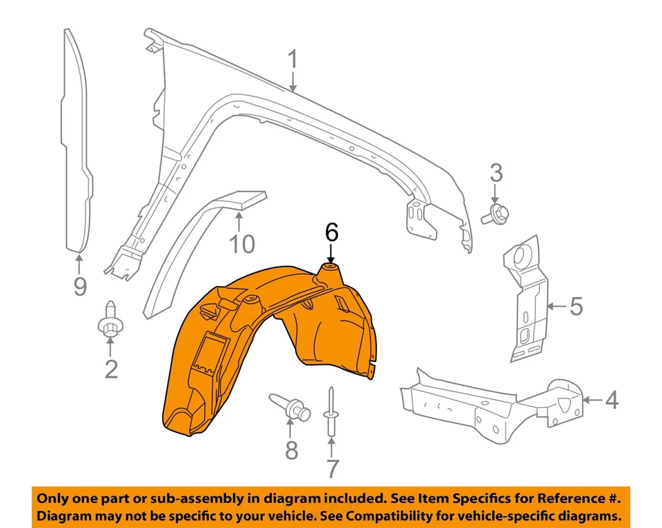 Protector protector contra salpicaduras interior derecho Jeep CHRYSLER OEM 55396462AC Foto 1 de 2