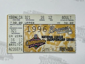 1996 NLCS Game 1 Ticket STL Cardinals at Atlanta Braves John Smoltz Win - Picture 1 of 2