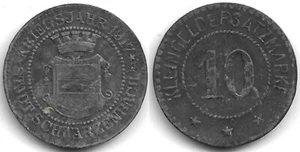 Schwarzenbach a. S Stadt 10 Pf. 1917 Zink Menzel 23054.4 vermutl. zaponiert - Bild 1 von 1