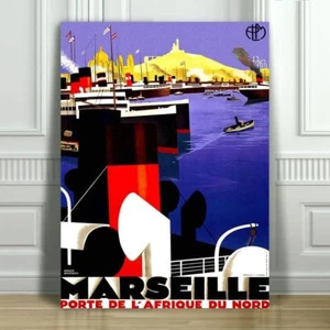PÓSTER IMPRESO ARTE LIENZO VIAJE VINTAGE - Marsella Francia Envíos -12x8" - Imagen 1 de 1