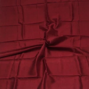 Vintage Red 100% Pure Silk Handloom Plain Sari Remnant 4YD Craft Fabric Scrap - Picture 1 of 4