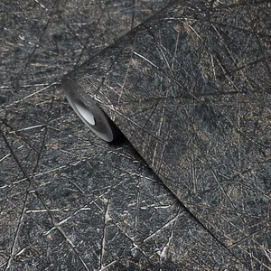 Dark Blue gray bronze metallic abstract lines Faux plaster Textured wallpaper 3D - Picture 1 of 13