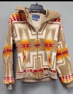 Vintage Native Wool Pendleton Made Beaver State Aztec Size L Chief Joseph - Picture 1 of 4