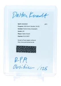 2024-25 Obsidian - DALTON KNECHT Rookie Maglia Autografo Redenzione /125 #205 - Foto 1 di 1