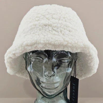 Jocelyn Sombrero Cubo Marfil Sherpa Imitación Piel de Oveja Cottagecore Otoño Invierno Exterior! Foto 1 de 4