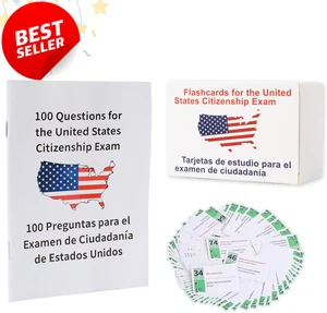 U.S Citizenship Flash Cards 2025-With Bilingual Booklet English/Spanish,Naturali - Imagen 1 de 12