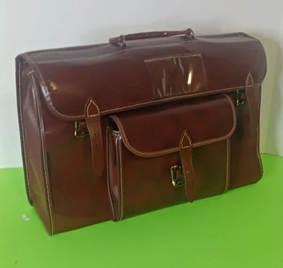 Maletín mensajero vintage años 70 bronceado vegetal. Sin correas excelente estado Foto 1 de 4