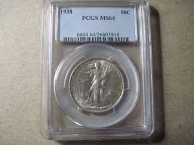 1938 Walking Liberty Half Dollar MS 64 PCGS - Image 1 of 2