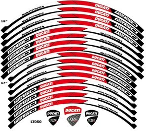 Ducati Multistrada 1260 Wheel Rim Sticker Decals Set 19 / 17" Red White Black - Picture 1 of 1