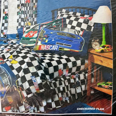 Juego de 3 sábanas dobles Nascar bandera a cuadros NUEVO ligeramente irregular B Foto 1 de 4