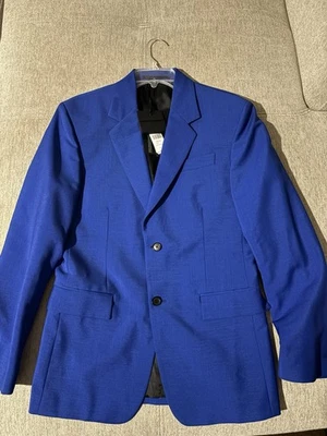 Versace Blazer Cobalt Blue Medusa Greca Rtw Men Size 44 Runway - Image 1 of 4
