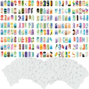 Set 4 320 Airbrush Nail Art STENCIL DESIGNS - 20 Template Sheets Kit Brush Paint - Picture 1 of 5