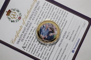 🧭🇨🇰COOK ISLANDS DOLLAR 2012 VERGOLDET + COA DRAGON BOAT RACE KATE & WILLIAM - Bild 1 von 4