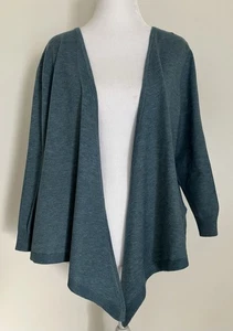 Soft Surroundings Large Cardigan Sweater Blue Asymmetrical Office Career - Picture 1 of 3